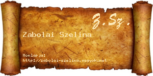 Zabolai Szelina névjegykártya